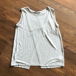 Athleta grey and white stripe tank